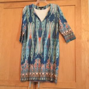 Karen Kane Blue Printed Dress